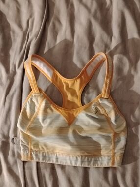 Moving Comfort Yellow Strappy Racerback Sports Bra